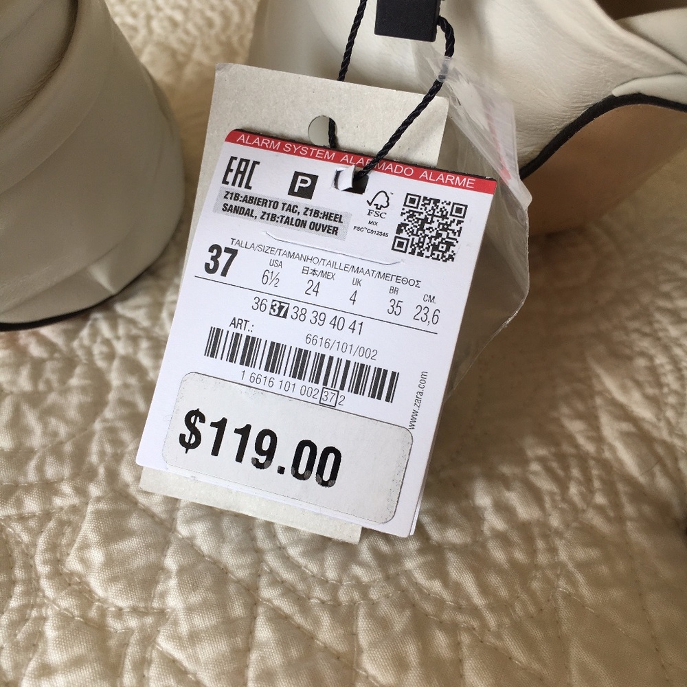 Zara Leather Sandals Heels Shoes with Bow Womens 6.5 - Picture 5 of 16